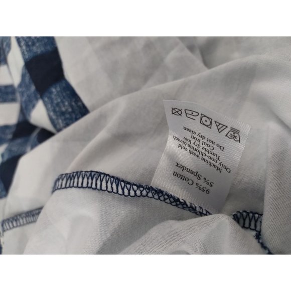 Duffield Lane Checkered cotton spandex sleeveless Large button detail dress US L - Picture 7 of 16